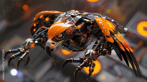 EAGLE ROBOT WITH DOT MOLECULE CONCEPT