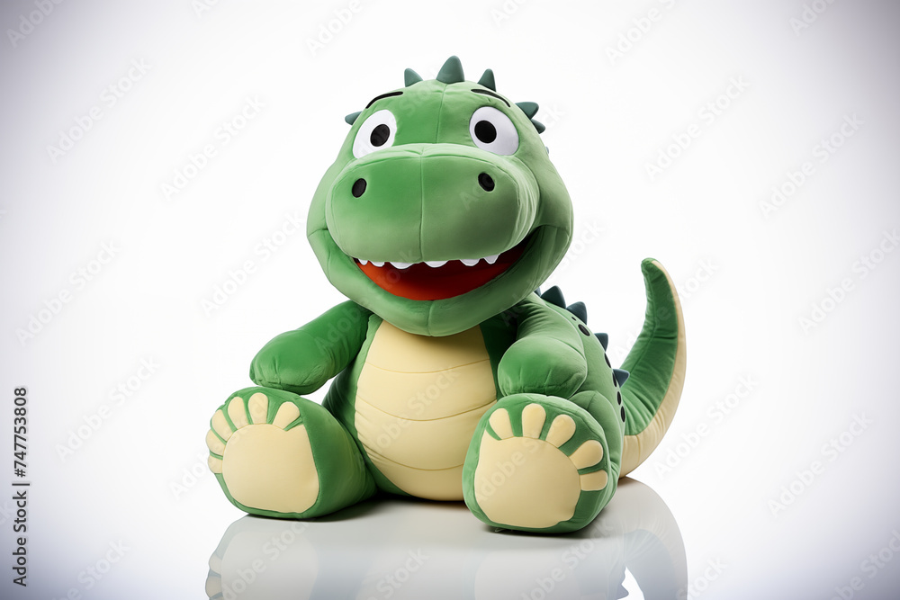 Fototapeta premium Dinosaur toy isolated on white background.