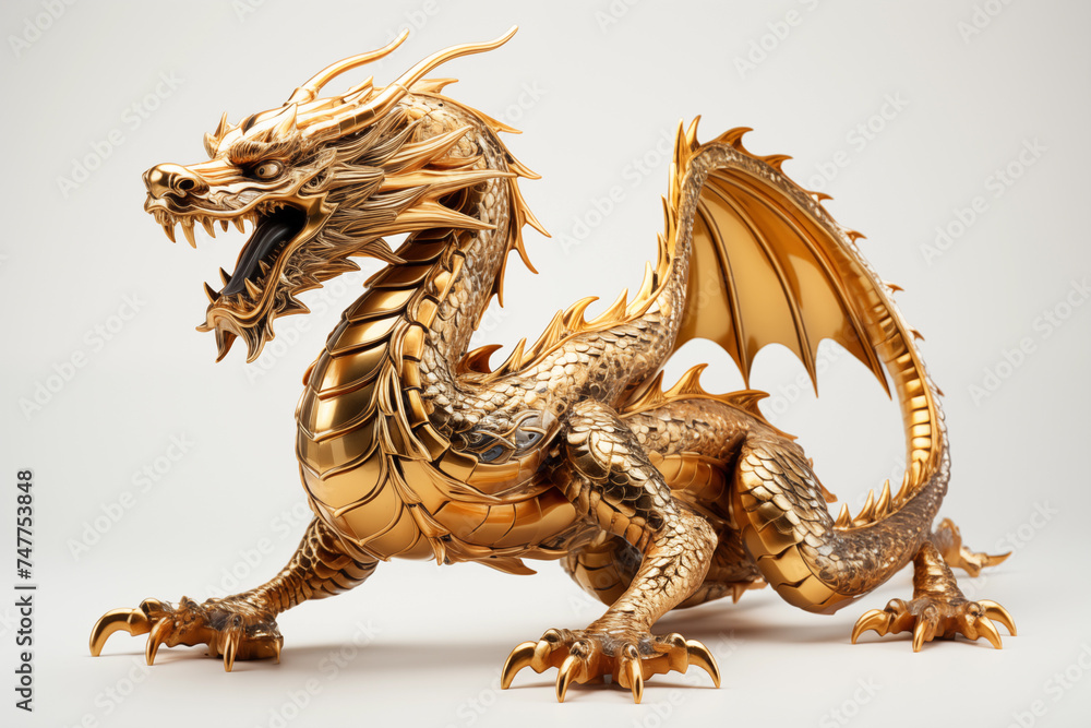 Dragon statue isolated on white background. Dragon statue isolated on white background.
