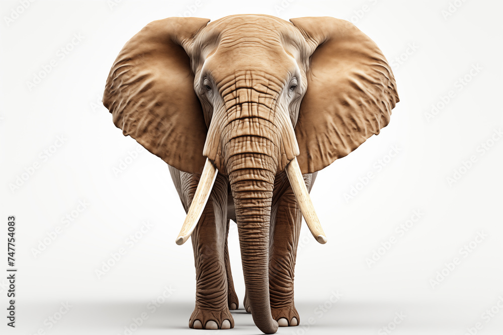 Obraz premium Elephant isolated on white background.