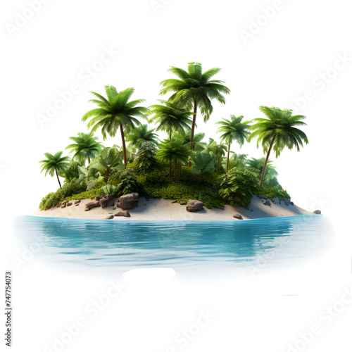 Fantasy island with palm trees