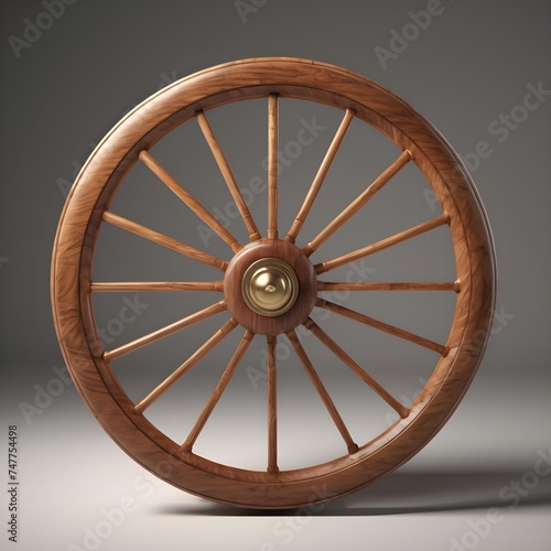 Wood wheel element, farm, Generative Ai