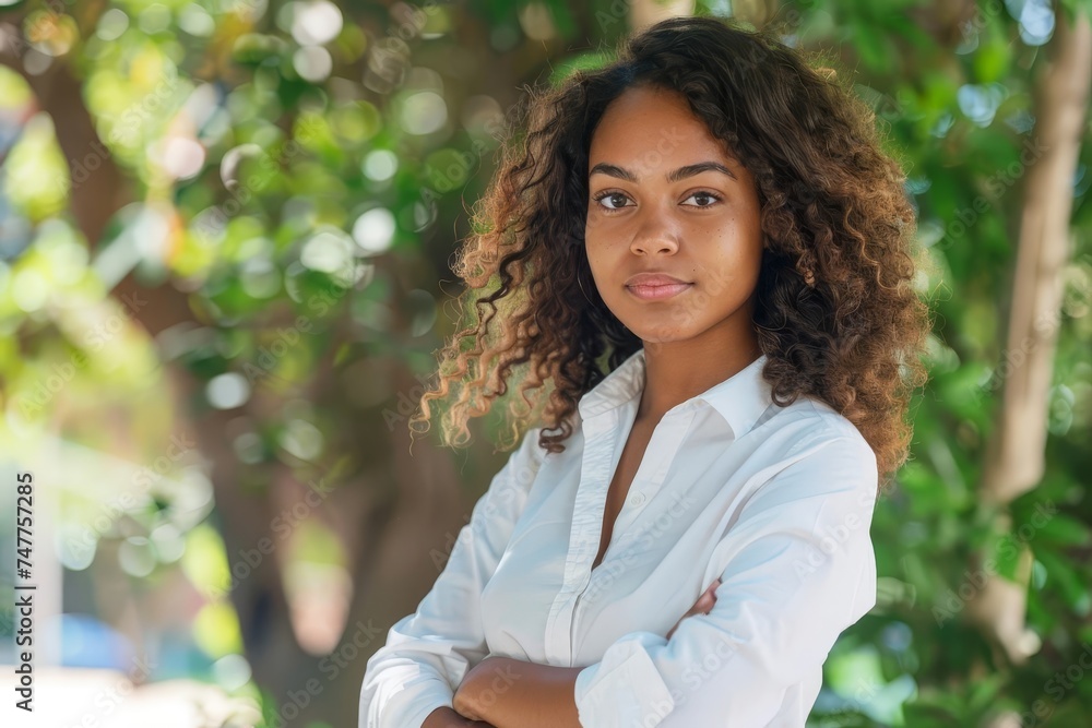 Confident young businesswoman standing outdoors Looking at the camera with a positive and professional demeanor. empowerment and success Confident young businesswoman standing outdoors Looking at the camera with a positive and professional demeanor. empowerment and success