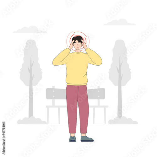 Headache Korean Style Illustration