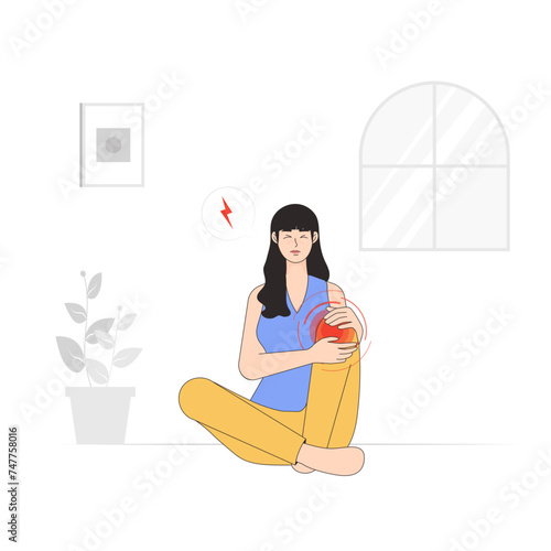 Knee Pain Korean Style Illustration