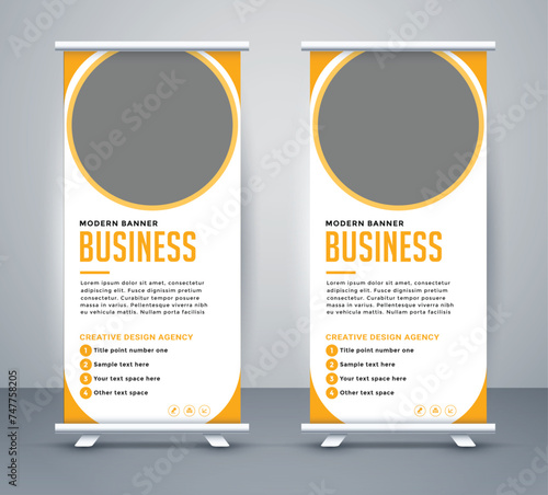 Corporate roll up banner stand design. Business marketing and advertising x banner, pop up, pull up template. 3,2 color and 5 bundle layout 2024