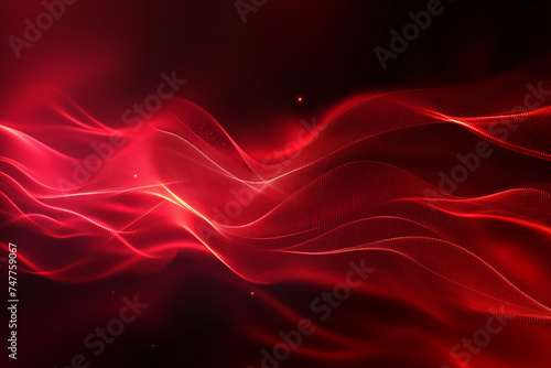 Soothing Gradient Wave in Red on Black Background