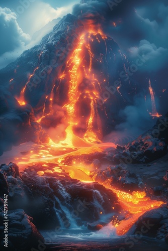 **Fire and Ice: Volcano and Glacier Photo 4K