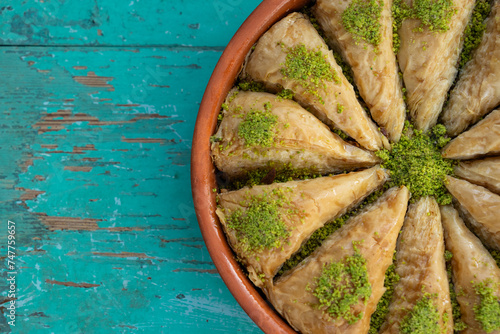 Traditional Turkish Sherbet Desserts (Baklava, Tulumba, Carrot Slice) Special Concept Photo for Ramadan, Üsküdar Istanbul, Turkey (Turkey)