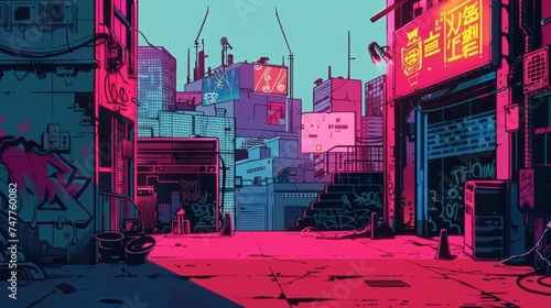 Digital art of a vibrant cy...