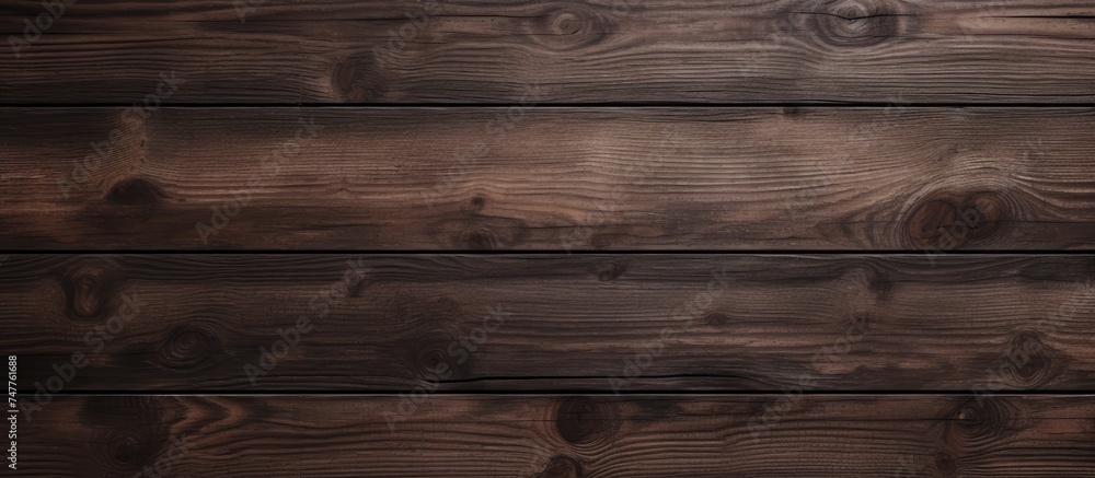A closeup image of a wooden wall with a seamless dark brown stain applied to it, creating a textured background. A closeup image of a wooden wall with a seamless dark brown stain applied to it, creating a textured background.