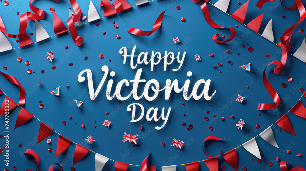 Fototapeta premium Happy Victoria Day, Festive bunting suggests joyous merriment 