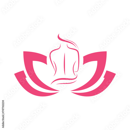beauty women  massage flower simple logo design