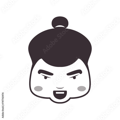 sumo head cute mascot logo design