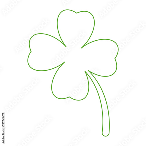 outline shamrock four leaves clover cartoon design