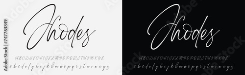 Bold and script alphabets. Vector font duo. photo
