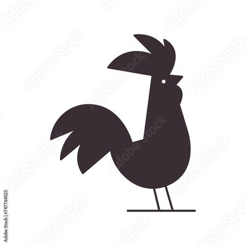 modern simple poultry rooster logo vector