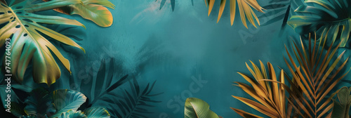 Panorama view of tropical nature abstract background. Summer and environment concept. Generative ai. © tonktiti