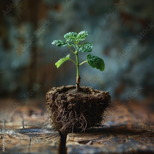 A sprout emerging from the soil