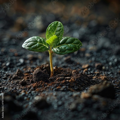 A sprout emerging from the soil