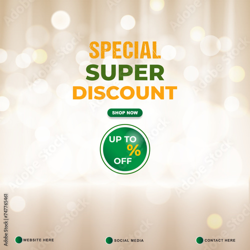 special super discount sale template banner with copy space for product sale with abstract gradient pink and white background design
