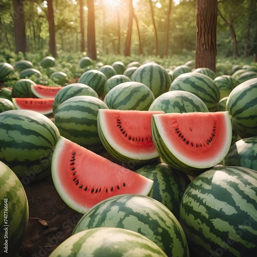 Tasty watermelon plantation