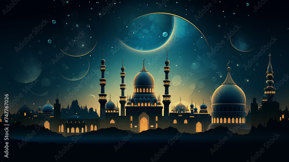 moonlit marvels of faith background islamic concept