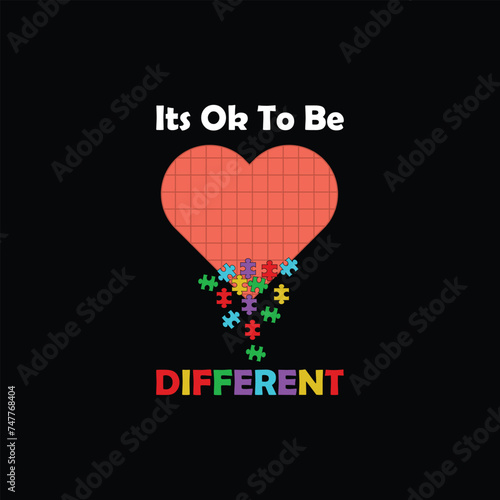 Autism Graphic Tshirt Design Autism Awareness Day retro custom autism autistic heart love