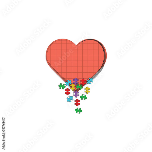 Autism Graphic Tshirt Design Autism Awareness Day retro custom autism autistic heart love