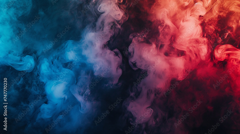 background, Alluring Colors in Smoke, Abstract Background of Vivid Smoke Curls Against a Black Canvas, Mesmerizing Blend of Colorful Smoke Tendrils on a Black Background, Surreal Smoke, generative ai