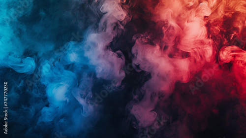 background, Alluring Colors in Smoke, Abstract Background of Vivid Smoke Curls Against a Black Canvas, Mesmerizing Blend of Colorful Smoke Tendrils on a Black Background, Surreal Smoke, generative ai