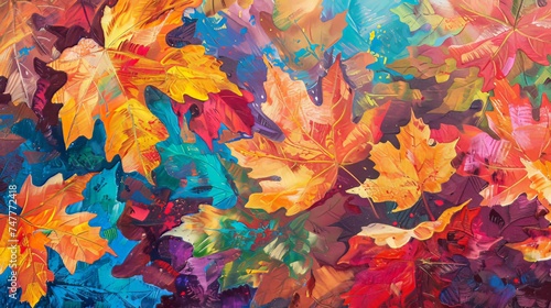 The autumn leaves background in watercolor style adds a touch of artistic charm.