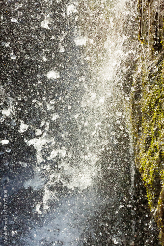 Fast shutter reveals a haze of droplets in Blackledge Falls.