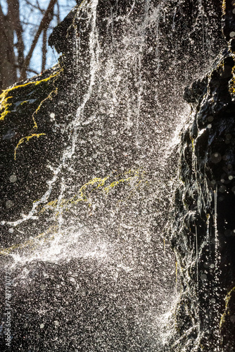 Fast shutter reveals a haze of droplets in Blackledge Falls. photo