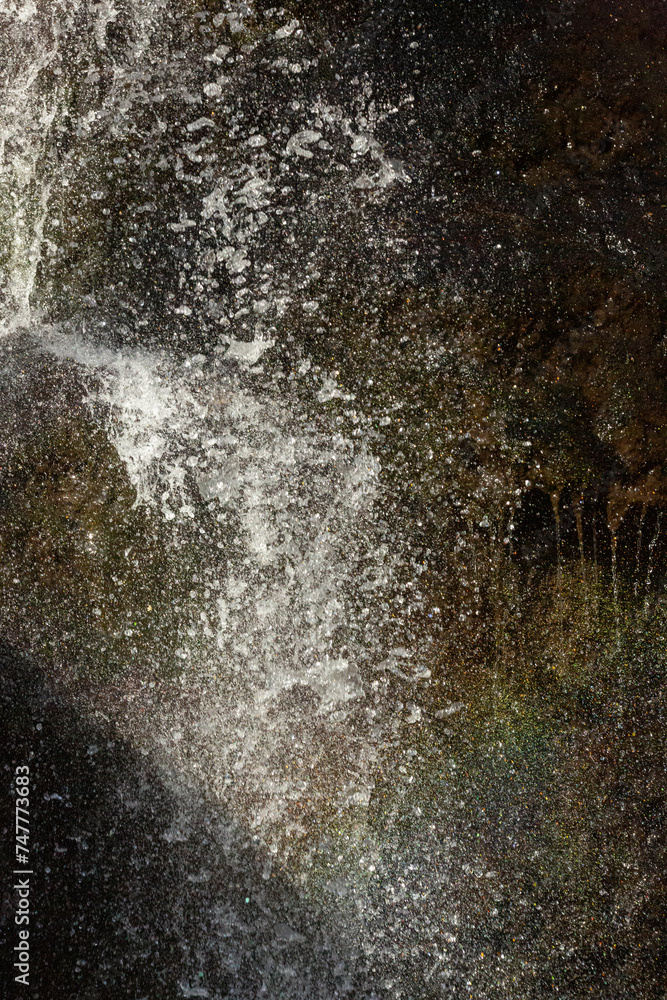 Rainbow forms at the base of Blackledge Falls in Connecticut. Rainbow forms at the base of Blackledge Falls in Connecticut.