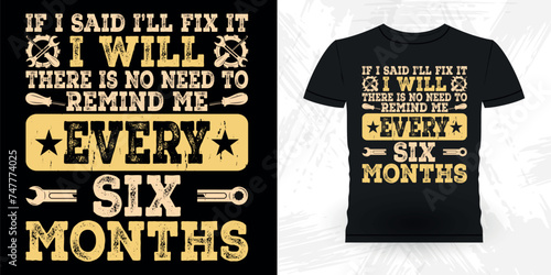 Funny Engineer Retro Vintage Mechanic T-shirt Design