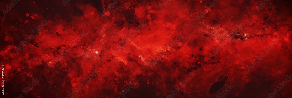 red speckled background, banner