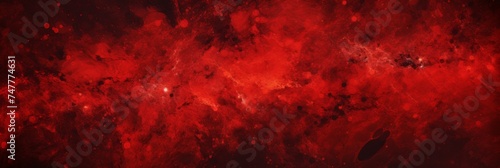 red speckled background, banner