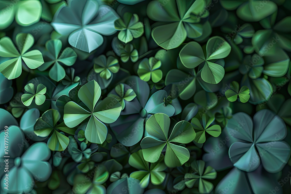 Green clover background papercut Green clover background papercut