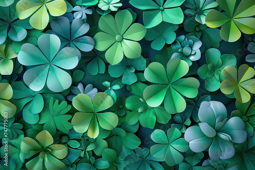 Green clover background papercut