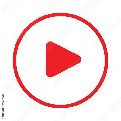 video play button icon isolated on white background. red symbol for your design. vector illustration, easy to edit. Vector illustration. Eps file 638. photo