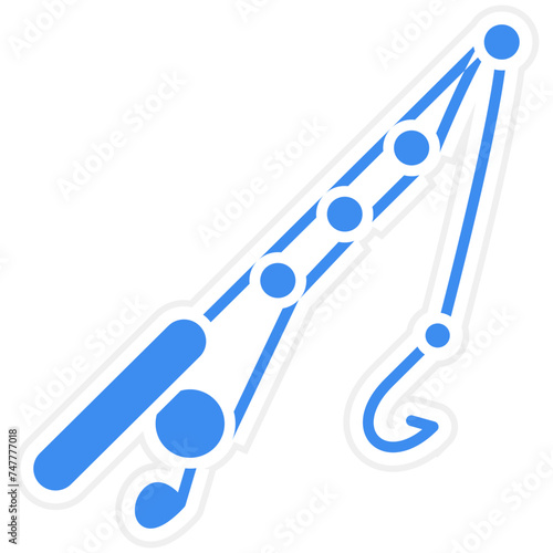 Fishing Line and Hook Icon Style