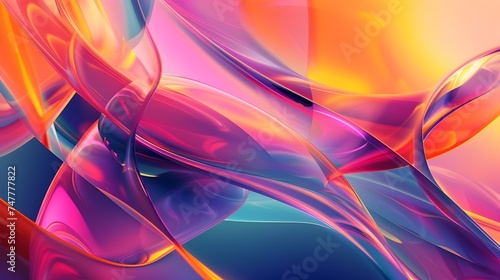 Vibrant Abstract Swirl Wallpaper in Colorful Layered Forms