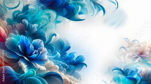 Blue Silken Petals in Dreamlike Abstraction