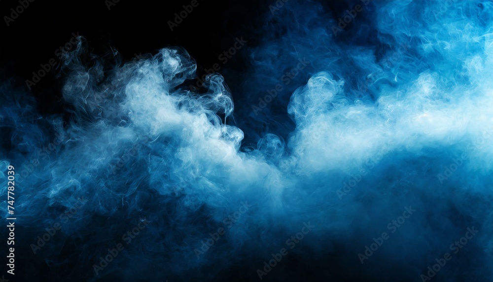 Mystical Mist: Abstract Fog Drifting on Black Background with White Cloudiness Mystical Mist: Abstract Fog Drifting on Black Background with White Cloudiness