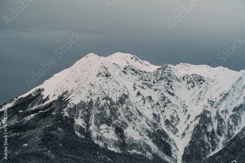 Sochi Mountain Peaks: Spectacular Foggy View with Beautiful Lighting