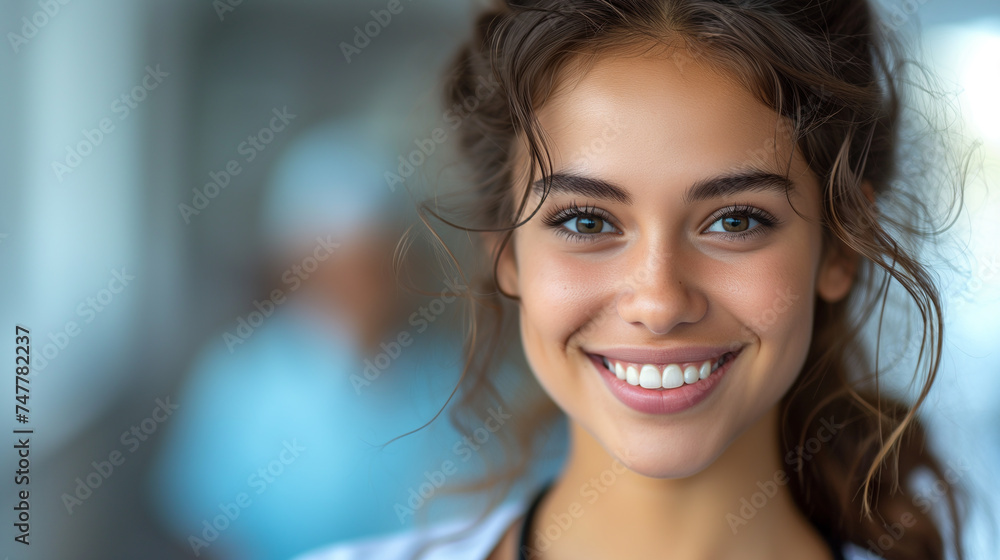 Naklejka premium portrait of a smiling woman