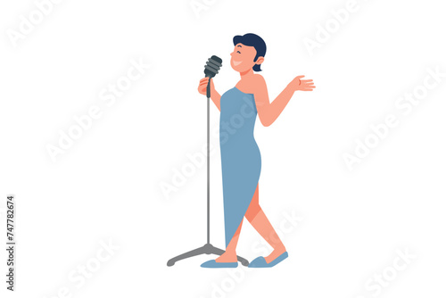 Singer Is Performing At A Wedding  | Friendship Party Illustration