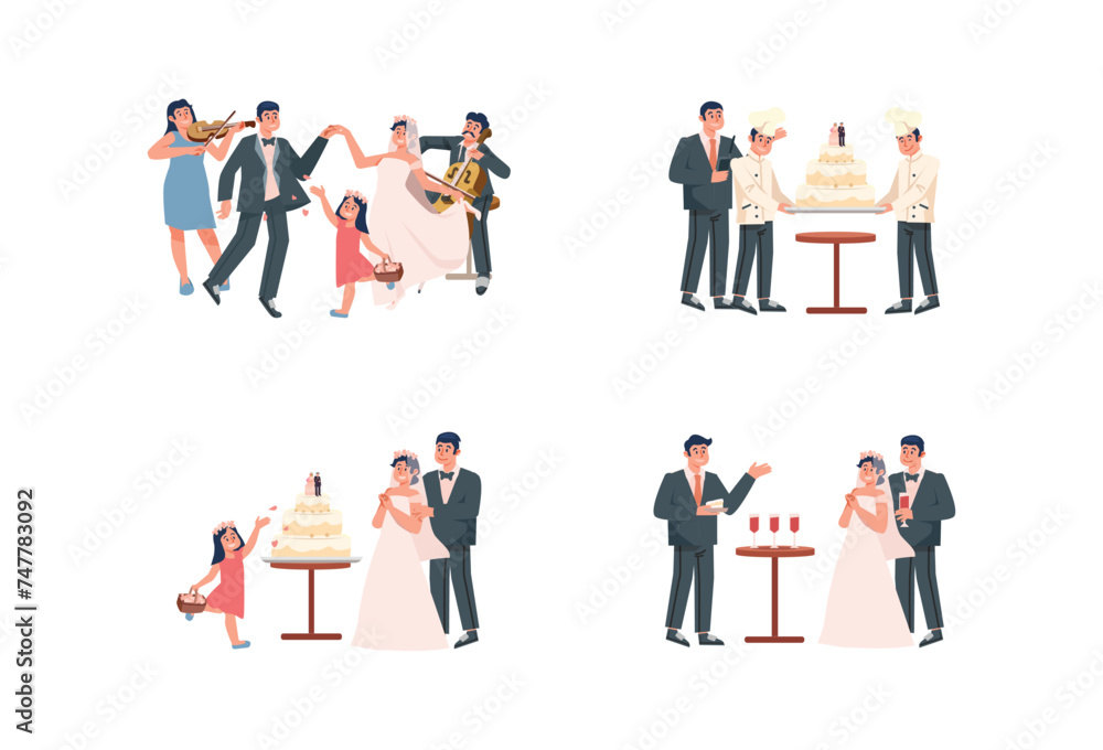 Mini Collection Of Wedding Party Illustration