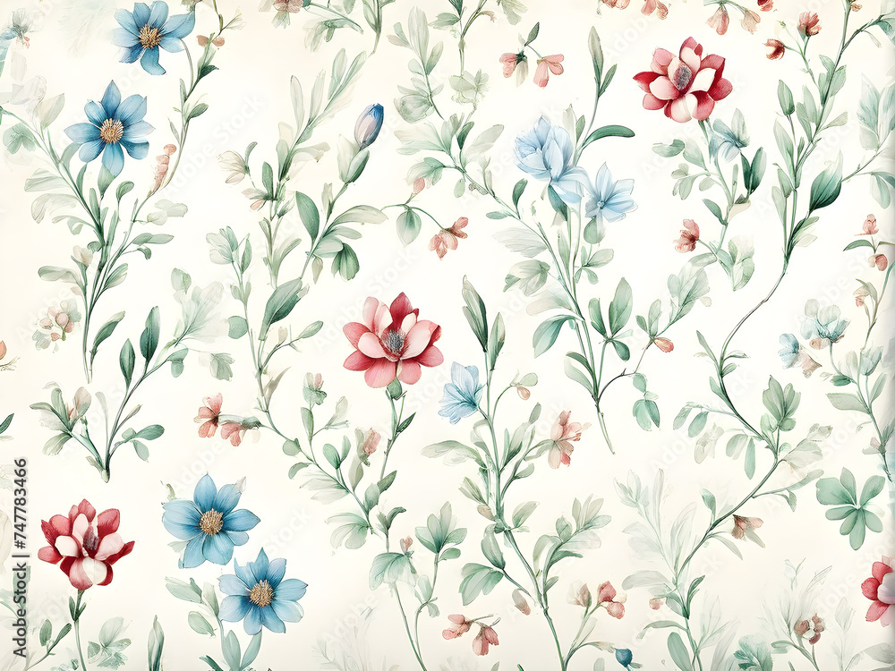 tiny-florals-encapsulated-in-a-vintage-pen-drawing-style-arranged-meticulously-for-wallpaper-design
